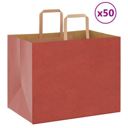 vidaXL Paper Bags 50 pcs with Handles White 54x15x49 cm Paper Grocery Bag - red, 32 x 22 x 24 cm