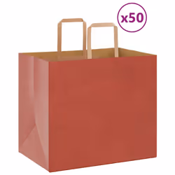 vidaXL Paper Bags 50 pcs with Handles White 54x15x49 cm Paper Grocery Bag - red, 32 x 22 x 28 cm