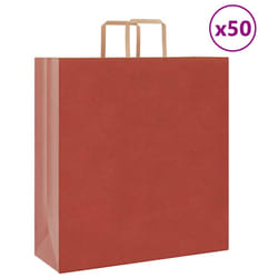 vidaXL Paper Bags 50 pcs with Handles White 54x15x49 cm Paper Grocery Bag - red, 45 x 17 x 48 cm