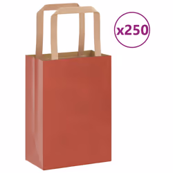 vidaXL Paper Bags 250 pcs with Handles White 21x11x28 cm Paper Grocery Bag - red, 15 x 8 x 21 cm/ 250 pcs