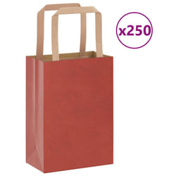 vidaXL Paper Bags 250 pcs with Handles White 21x11x28 cm Paper Grocery Bag - red, 15 x 8 x 21 cm/ 250 pcs