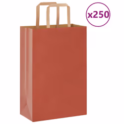 vidaXL Paper Bags 250 pcs with Handles White 21x11x28 cm Paper Grocery Bag - red, 21 x 11 x 31 cm/ 250 pcs