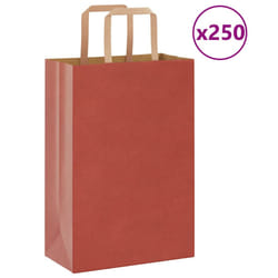 vidaXL Paper Bags 250 pcs with Handles White 21x11x28 cm Paper Grocery Bag - red, 21 x 11 x 31 cm/ 250 pcs