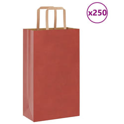 vidaXL Paper Bags 250 pcs with Handles White 21x11x28 cm Paper Grocery Bag - red, 21 x 11 x 36 cm/ 250 pcs