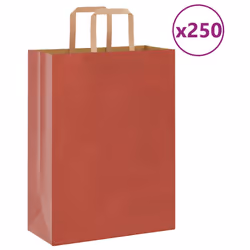 vidaXL Paper Bags 250 pcs with Handles White 21x11x28 cm Paper Grocery Bag - red, 26 x 12 x 35 cm/ 250 pcs