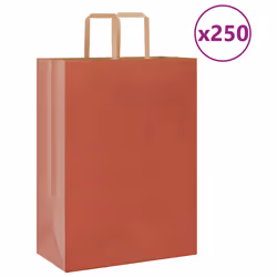 vidaXL Paper Bags 250 pcs with Handles White 21x11x28 cm Paper Grocery Bag - red, 32 x 17 x 44 cm/ 250 pcs
