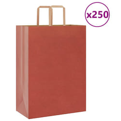 vidaXL Paper Bags 250 pcs with Handles White 21x11x28 cm Paper Grocery Bag - red, 32 x 17 x 44 cm/ 250 pcs