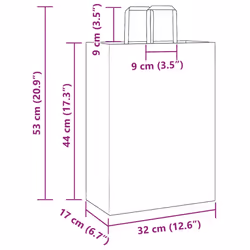 vidaXL Paper Bags 250 pcs with Handles White 21x11x28 cm Paper Grocery Bag - red, 32 x 17 x 44 cm/ 250 pcs