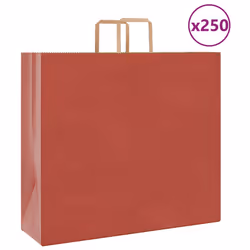 vidaXL Paper Bags 250 pcs with Handles White 21x11x28 cm Paper Grocery Bag - red, 54 x 15 x 49 cm/ 250 pcs