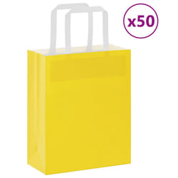 vidaXL Paper Bags 50 pcs with Handles White 54x15x49 cm Paper Grocery Bag - yellow, 18 x 8 x 22 cm