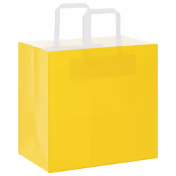 vidaXL Paper Bags 50 pcs with Handles White 54x15x49 cm Paper Grocery Bag - yellow, 26 x 17 x 25 cm
