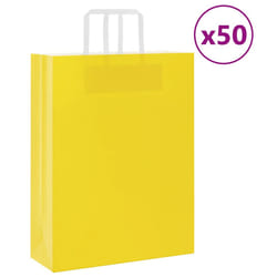 vidaXL Paper Bags 50 pcs with Handles White 54x15x49 cm Paper Grocery Bag - yellow, 32 x 12 x 42 cm