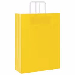 vidaXL Paper Bags 50 pcs with Handles White 54x15x49 cm Paper Grocery Bag - yellow, 32 x 12 x 42 cm