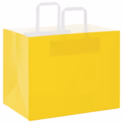 vidaXL Paper Bags 50 pcs with Handles White 54x15x49 cm Paper Grocery Bag - yellow, 32 x 22 x 24 cm
