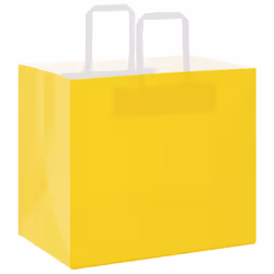 vidaXL Paper Bags 50 pcs with Handles White 54x15x49 cm Paper Grocery Bag - yellow, 32 x 22 x 28 cm