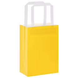 vidaXL Paper Bags 250 pcs with Handles White 21x11x28 cm Paper Grocery Bag - yellow, 15 x 8 x 21 cm/ 250 pcs