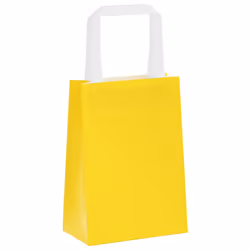 vidaXL Paper Bags 250 pcs with Handles White 21x11x28 cm Paper Grocery Bag - yellow, 15 x 8 x 21 cm/ 250 pcs - Additional view 4