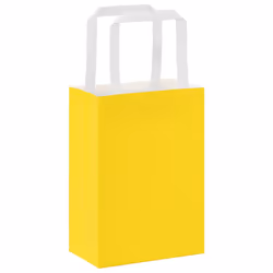 vidaXL Paper Bags 250 pcs with Handles White 21x11x28 cm Paper Grocery Bag - yellow, 15 x 8 x 21 cm/ 250 pcs - Additional view 6