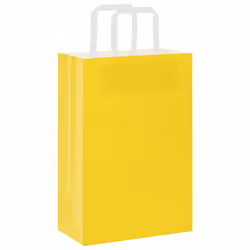 vidaXL Paper Bags 250 pcs with Handles Blue 32x22x28 cm Paper Grocery Bag - yellow, 21 x 11 x 31 cm/ 250 pcs - Additional view 2