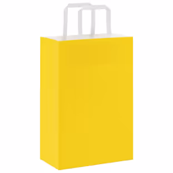 vidaXL Paper Bags 250 pcs with Handles Blue 32x22x28 cm Paper Grocery Bag - yellow, 21 x 11 x 31 cm/ 250 pcs - Additional view 6