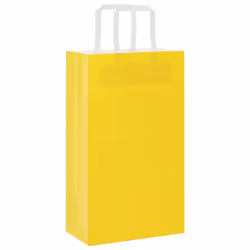 vidaXL Paper Bags 250 pcs with Handles White 21x11x28 cm Paper Grocery Bag - yellow, 21 x 11 x 36 cm/ 250 pcs