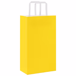 vidaXL Paper Bags 250 pcs with Handles White 21x11x28 cm Paper Grocery Bag - yellow, 21 x 11 x 36 cm/ 250 pcs - Additional view 6