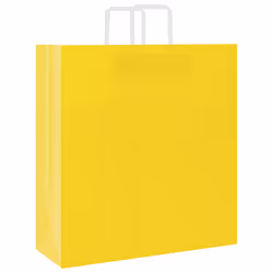 vidaXL Paper Bags 250 pcs with Handles White 21x11x28 cm Paper Grocery Bag - yellow, 45 x 17 x 48 cm/ 250 pcs