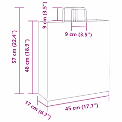 vidaXL Paper Bags 250 pcs with Handles White 21x11x28 cm Paper Grocery Bag - yellow, 45 x 17 x 48 cm/ 250 pcs