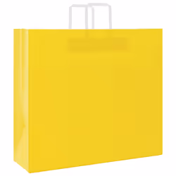 vidaXL Paper Bags 250 pcs with Handles White 21x11x28 cm Paper Grocery Bag - yellow, 54 x 15 x 49 cm/ 250 pcs
