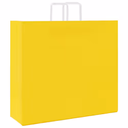 vidaXL Paper Bags 250 pcs with Handles White 21x11x28 cm Paper Grocery Bag - yellow, 54 x 15 x 49 cm/ 250 pcs - Additional view 6