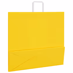 vidaXL Paper Bags 250 pcs with Handles White 21x11x28 cm Paper Grocery Bag - yellow, 54 x 15 x 49 cm/ 250 pcs - Additional view 8