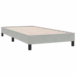 vidaXL Box Spring Bed with Mattress Light Grey 80x210 cm Velvet bed bed frame - Additional view 5