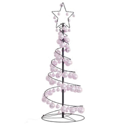 vidaXL Christmas Tree Light Christmas Decoration Hanging Fairy Light Cone - light pink, 120 cm