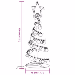 vidaXL Christmas Tree Light Christmas Decoration Hanging Fairy Light Cone - light pink, 120 cm