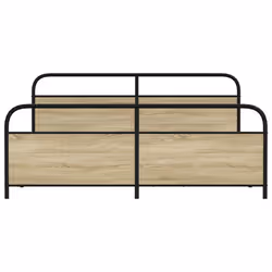 vidaXL Metal Bed Frame without Mattress Sonoma Oak 180x200 cm Super King