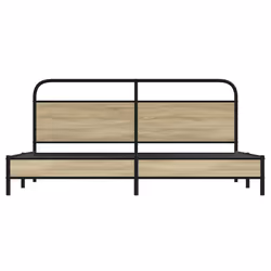 vidaXL Metal Bed Frame without Mattress Sonoma Oak 193x203 cm - Additional view 4