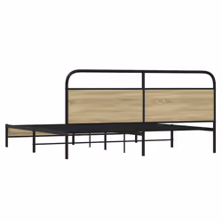 vidaXL Metal Bed Frame without Mattress Sonoma Oak 193x203 cm - Additional view 6