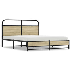 vidaXL Metal Bed Frame without Mattress Sonoma Oak 160x200 cm