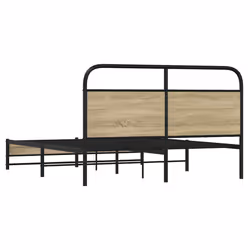 vidaXL Metal Bed Frame without Mattress Sonoma Oak 160x200 cm - Additional view 6