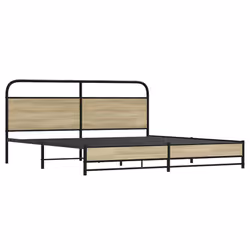 vidaXL Metal Bed Frame without Mattress Sonoma Oak 193x203 cm