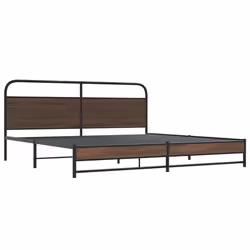 vidaXL Metal Bed Frame without Mattress Brown Oak 180x200 cm bedroom furniture