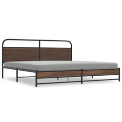vidaXL Metal Bed Frame without Mattress Brown Oak 183x213 cm bedroom furniture