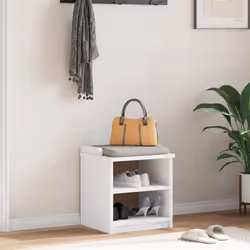 vidaXL Hallway Bench "SANDNES" 45x40x50 cm Solid Wood Pine bench hall bench - white