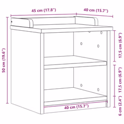 vidaXL Hallway Bench "SANDNES" 45x40x50 cm Solid Wood Pine bench hall bench - white - Additional view 9