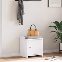 vidaXL Hallway Bench SANDNES 45x40x50 cm Solid Wood Pine bench hall bench - white