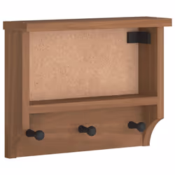 vidaXL Wall-mounted Coat Rack SANDNES 45x12x35 cm Solid Wood Pine - wallnut
