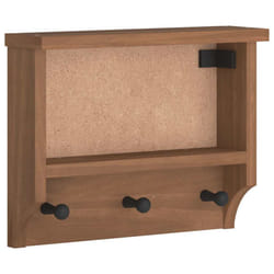 vidaXL Wall-mounted Coat Rack SANDNES 45x12x35 cm Solid Wood Pine - wallnut