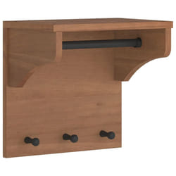 vidaXL Wall-mounted Coat Rack SANDNES 43x30x42 cm Solid Wood Pine - wallnut
