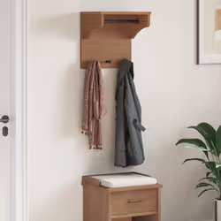vidaXL Wall-mounted Coat Rack SANDNES 43x30x42 cm Solid Wood Pine - wallnut