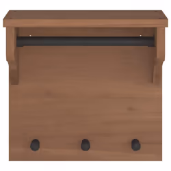 vidaXL Wall-mounted Coat Rack SANDNES 43x30x42 cm Solid Wood Pine - wallnut - Additional view 4